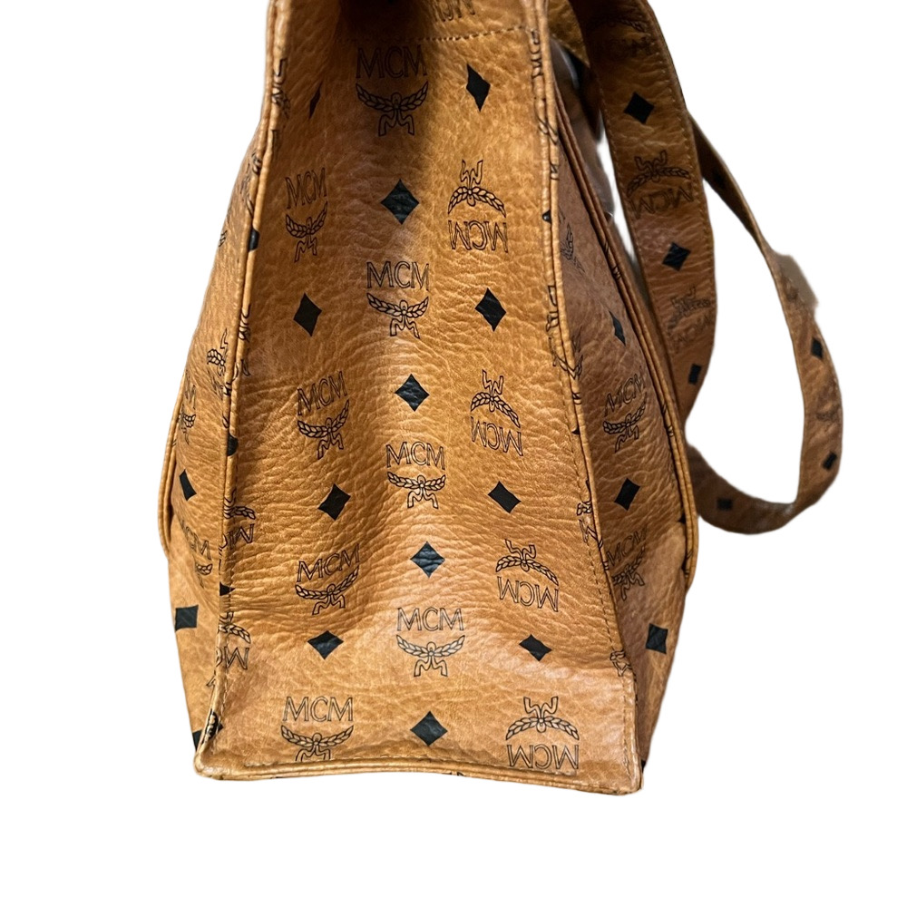 MCM Cognac Visetos Briefcase Work Bag Shoulder Heritage Shopper Vintage Q1971 - Picture 7 of 15